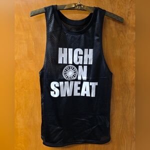 SoulCycle "High on Sweat" Black Mesh Tank Top XS RARE